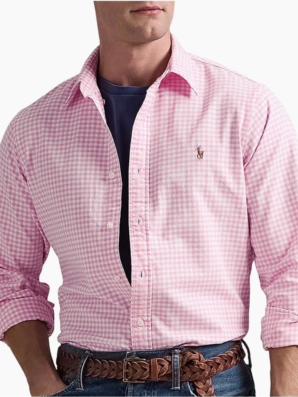 Ralph Lauren Classic Fit Gingham Oxford Shirt preppy classic pony Size large